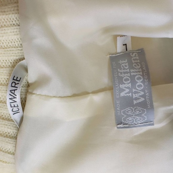 Vintage Moffat Woolens Cream Wool Zip Front Fair Isle Jacket L - Picture 8 of 9
